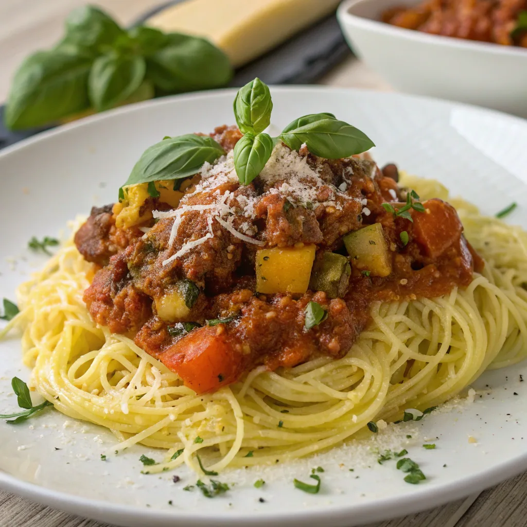 squash spaghetti bolognese