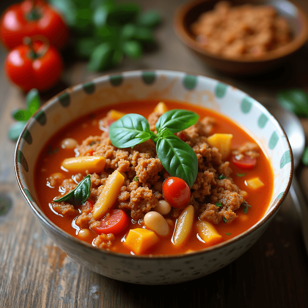 Ground Turkey Minestrone Soup