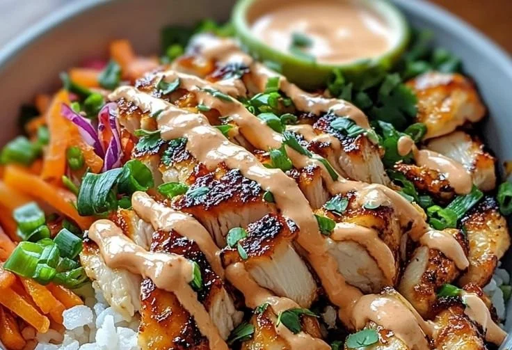 Delicious Bang Bang Chicken Bowl: A healthy meal for beginner cooks