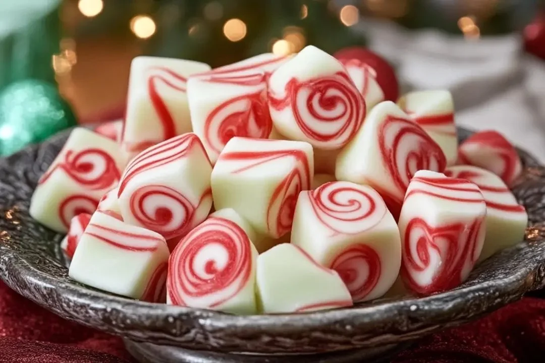 Soft Christmas Peppermints on a festive table for holiday celebrations