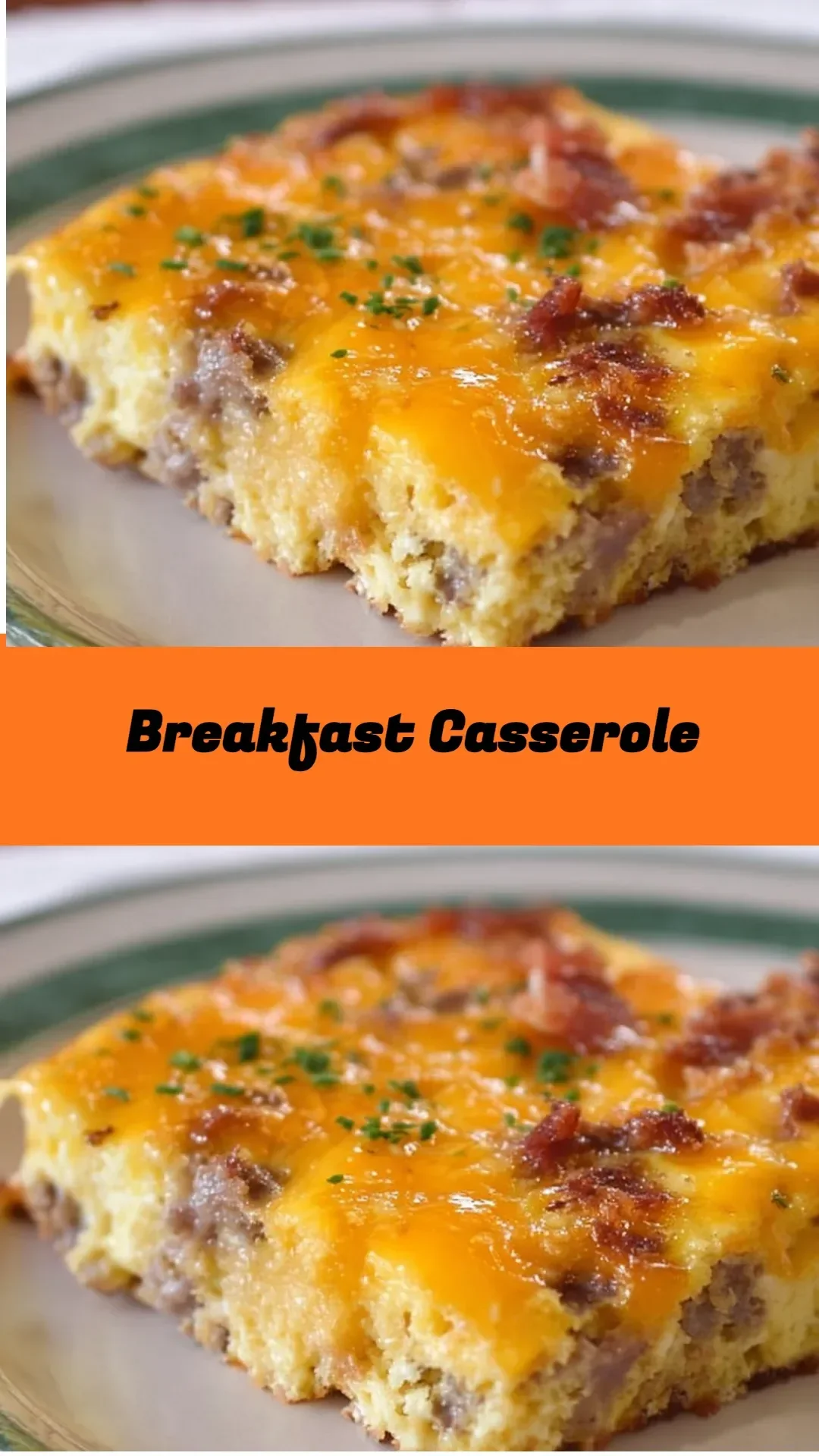 Deliciously baked Breakfast Casserole with eggs and vegetables