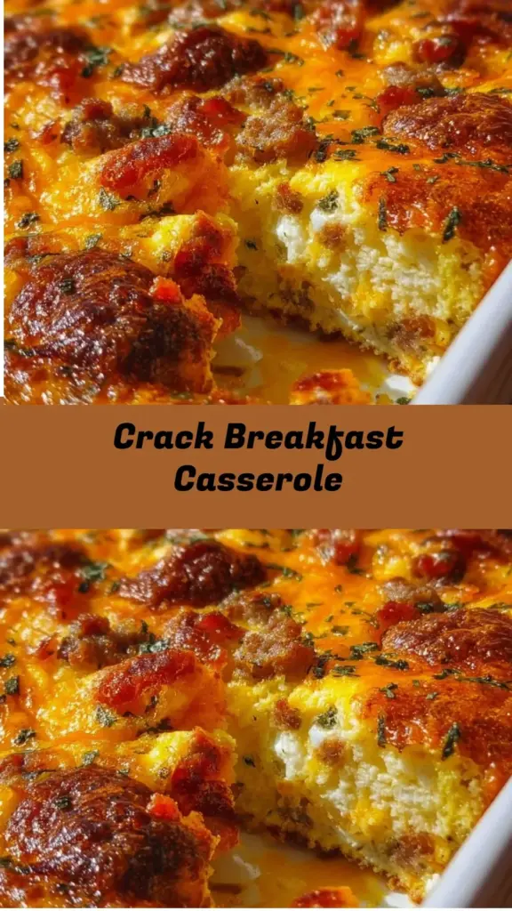 Delicious Crack Breakfast Casserole served in a dish