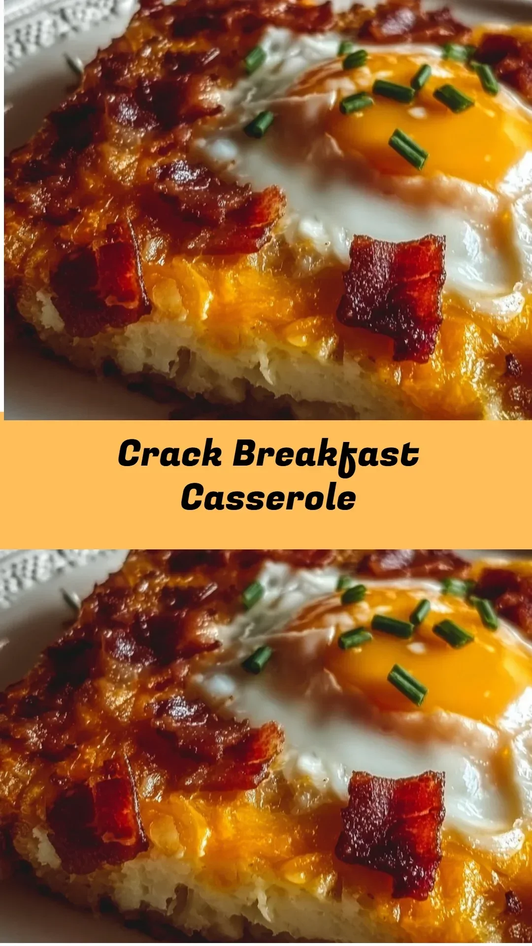 Delicious Crack Breakfast Casserole with eggs, cheese, and savory toppings