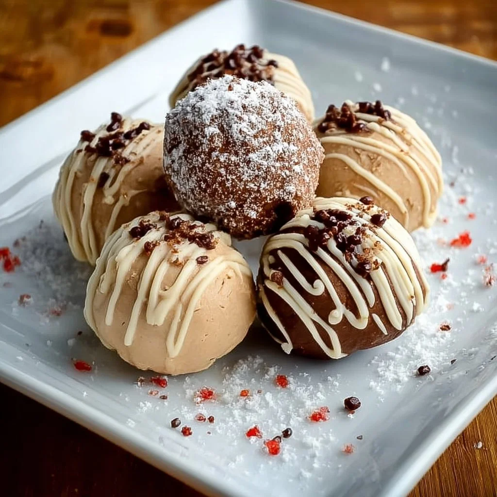 Homemade Gingerbread Truffles with festive decorations
