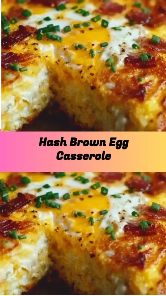Delicious hash brown egg casserole served in a dish