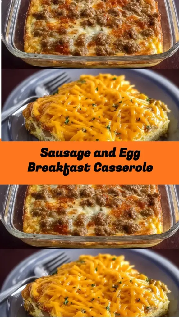 Sausage and Egg Breakfast Casserole on a breakfast table