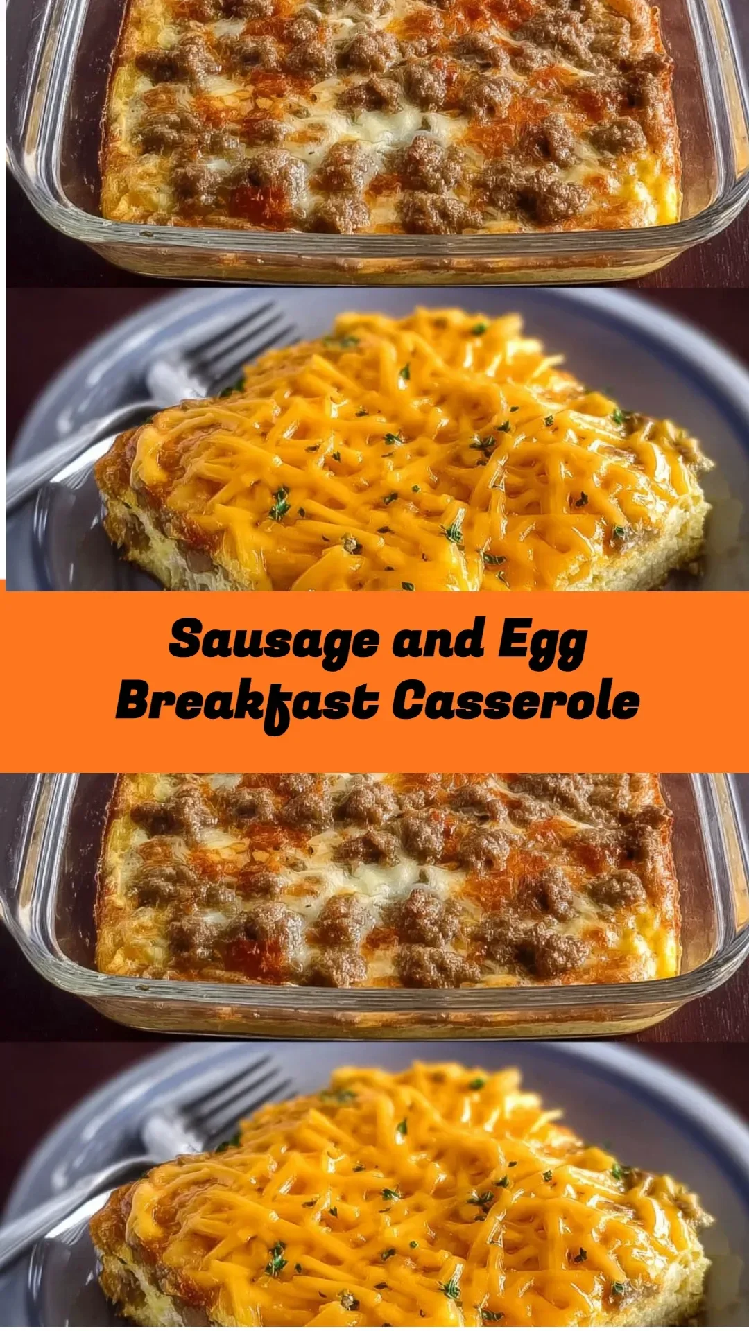 Sausage and Egg Breakfast Casserole on a breakfast table