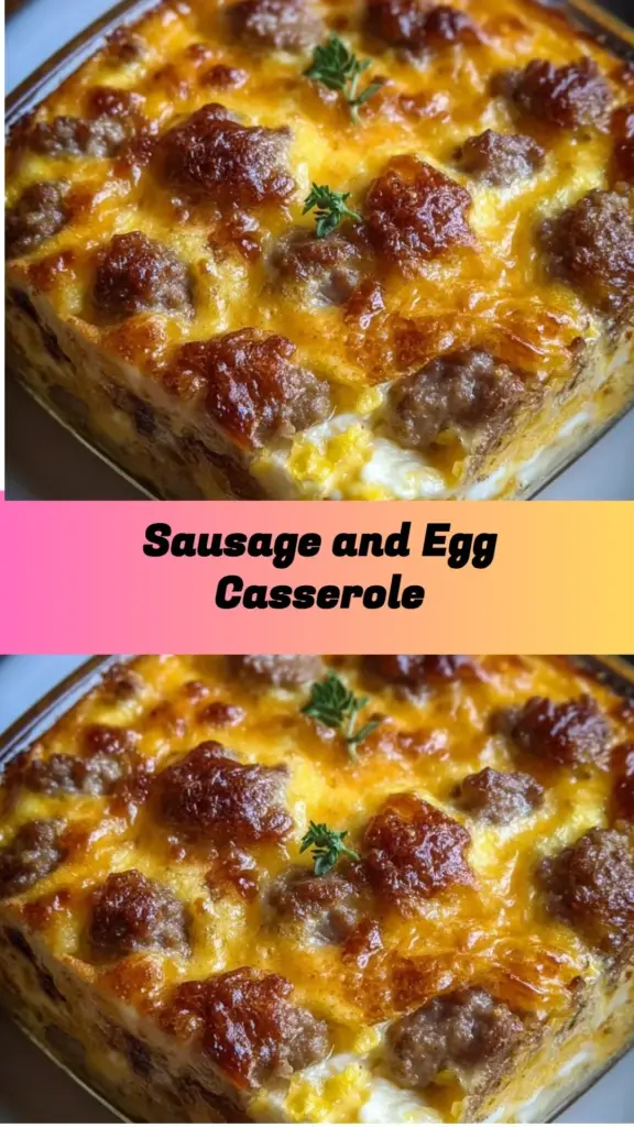 Delicious Sausage and Egg Casserole baked and ready to serve for breakfast