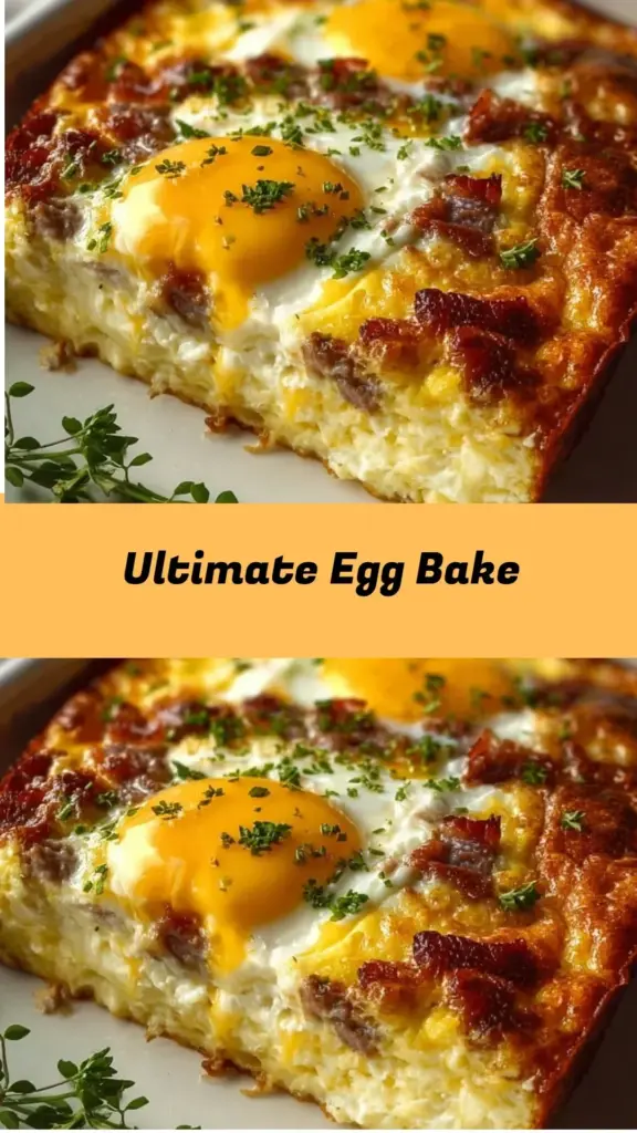 Delicious ultimate egg bake with colorful vegetables and cheese on a plate