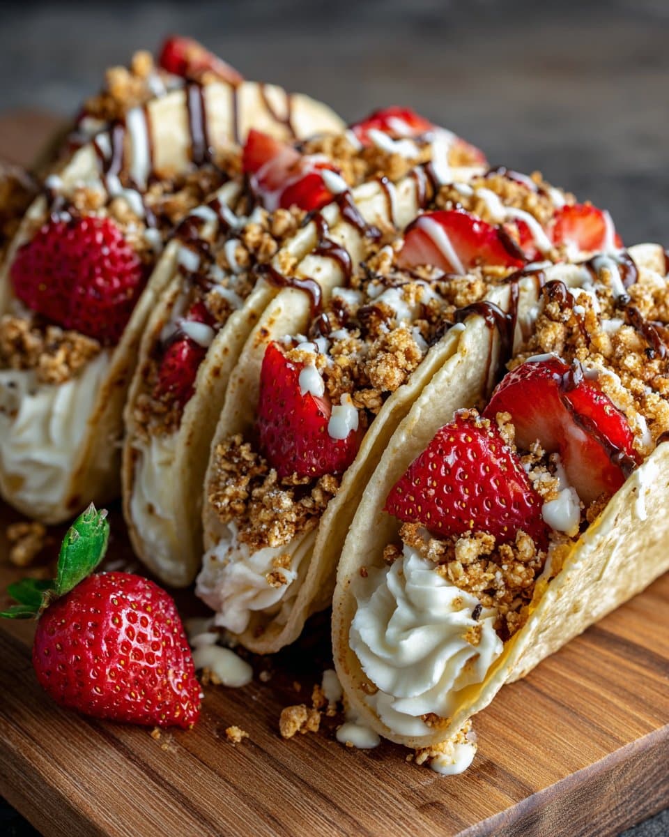 Strawberry Crunch Cheesecake Tacos