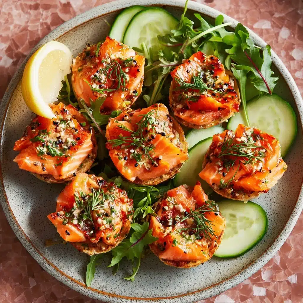 Delicious Bang Bang Salmon Bites served on a plate with garnish