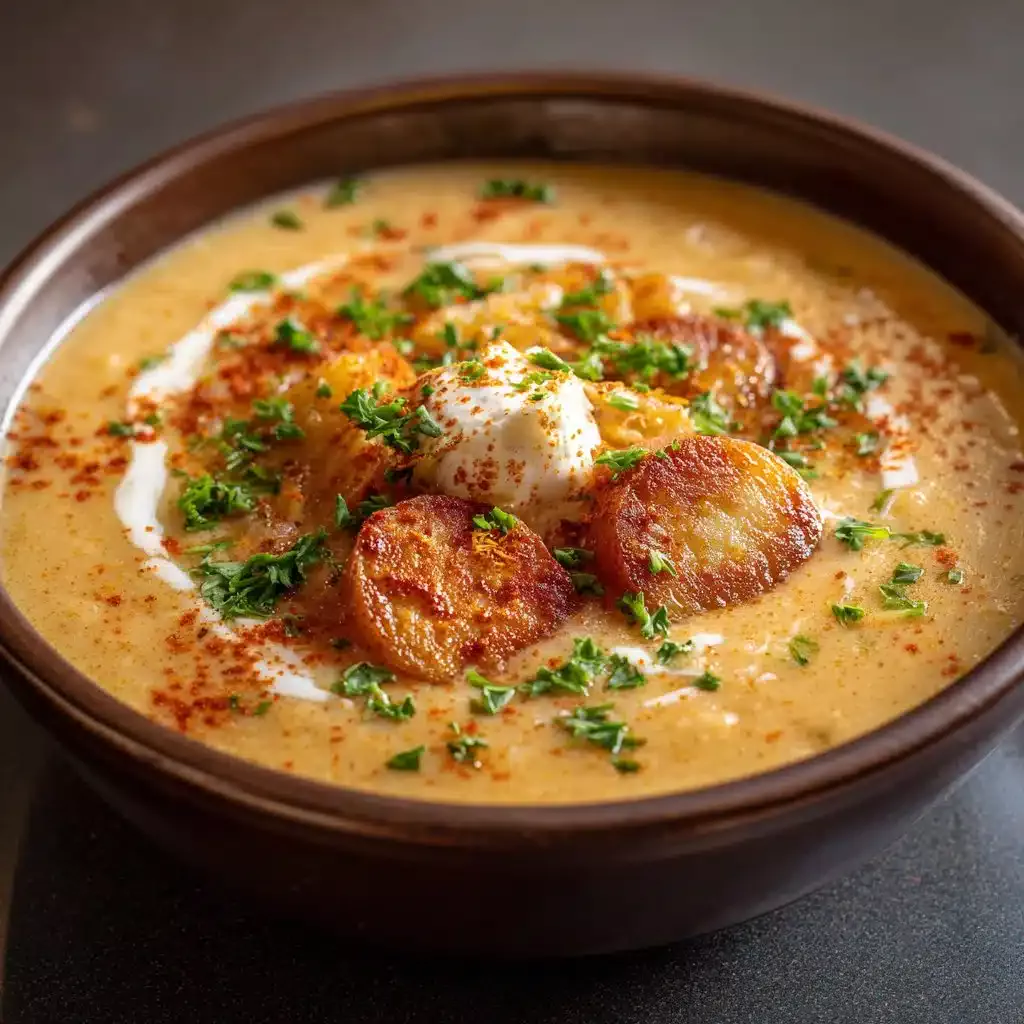 Delicious bowl of Cajun Potato Soup with spices and creamy texture