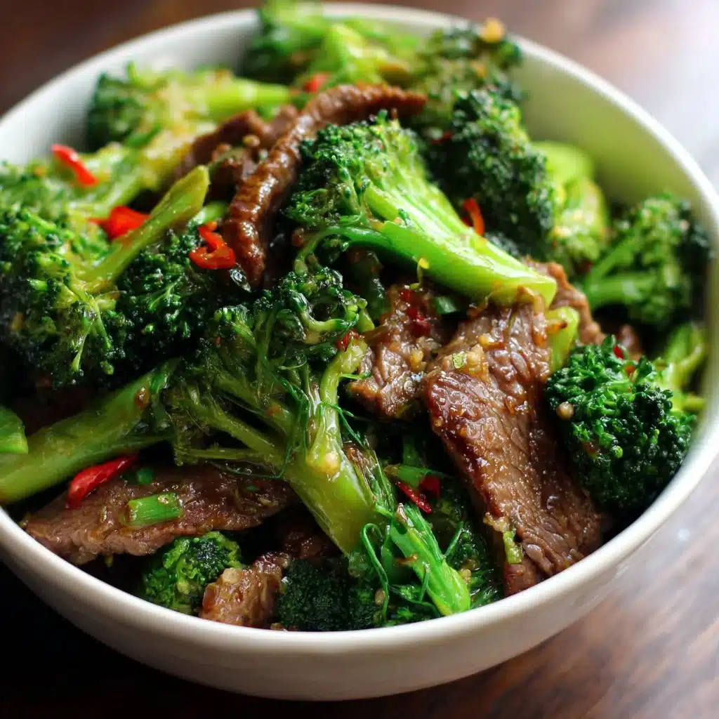 Delicious Chinese beef and broccoli stir-fry served with rice