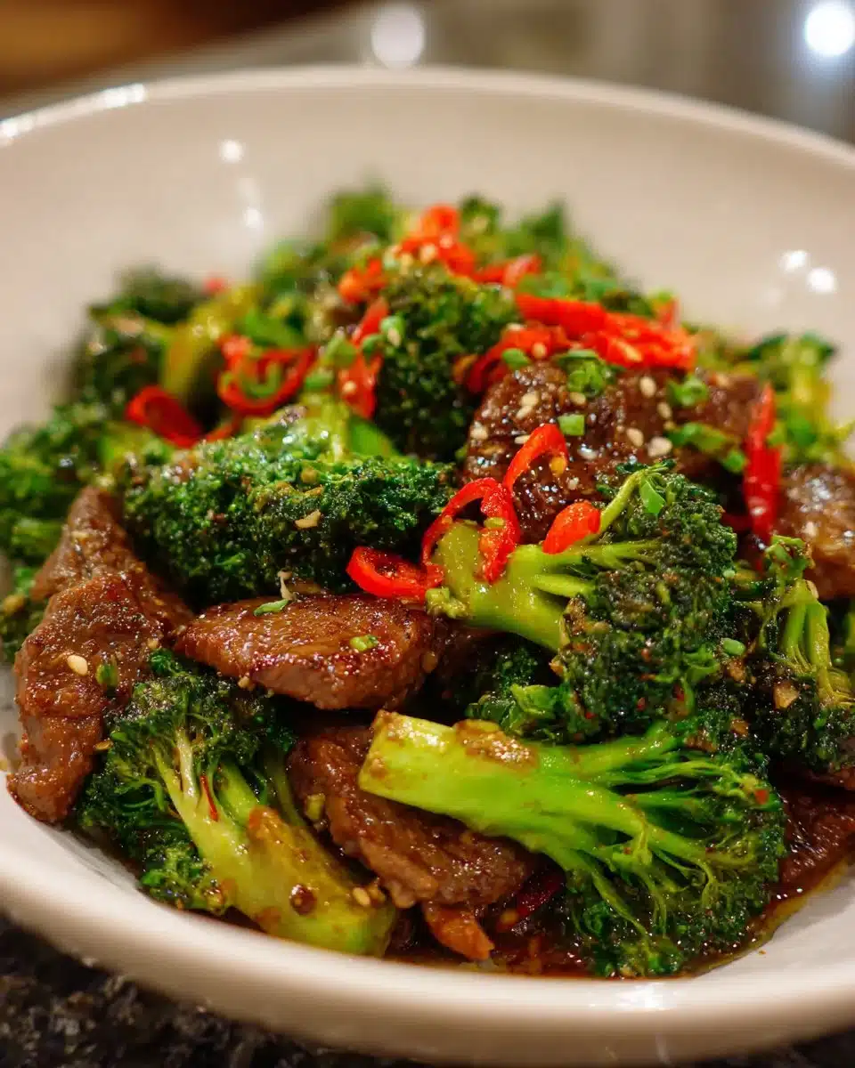 Delicious Chinese beef and broccoli stir-fry with tender beef and fresh broccoli