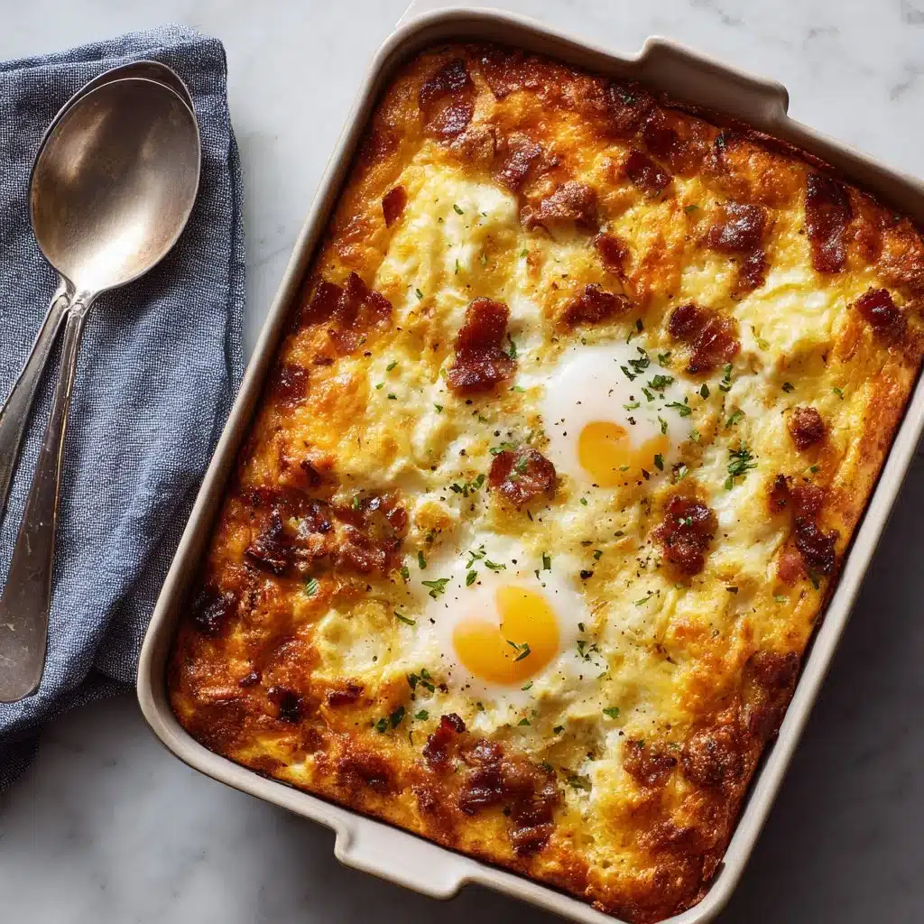 Delicious Crack Breakfast Casserole served in a baking dish