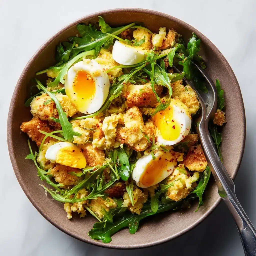 A delicious plate of Crispy Egg Salad made with fresh ingredients