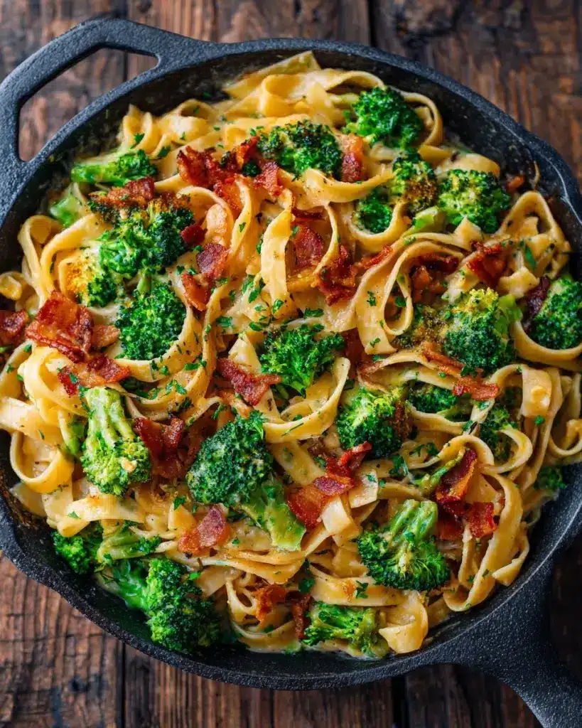 Delicious plate of easy healthy broccoli pasta topped with parmesan cheese.