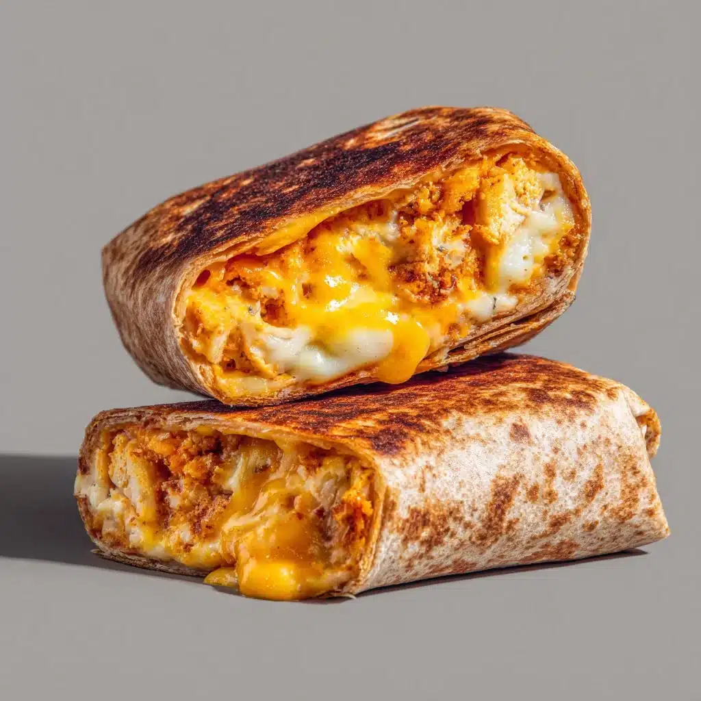 Delicious grilled cheese burrito with melted cheese and crispy tortillas