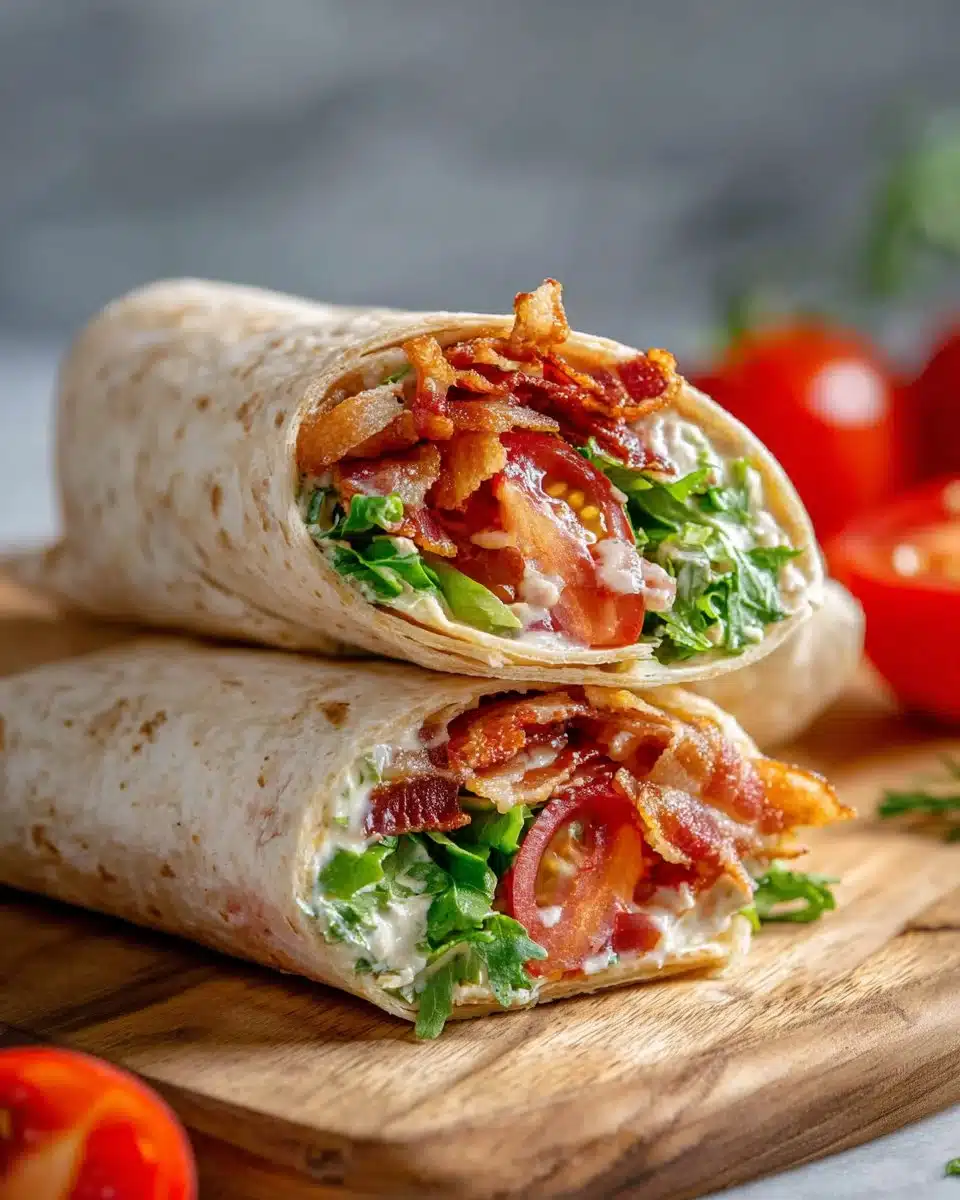 Healthy BLT wraps with secret sauce served on a plate