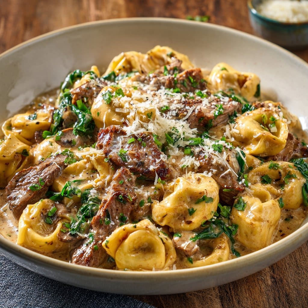 Cracked Garlic Steak Tortellini in Creamhouse Sauce Bliss