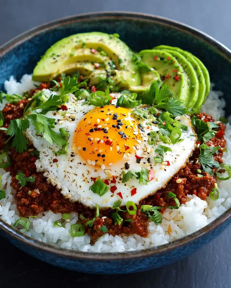 Delicious Taco Rice Bowl with fresh ingredients and vibrant toppings.