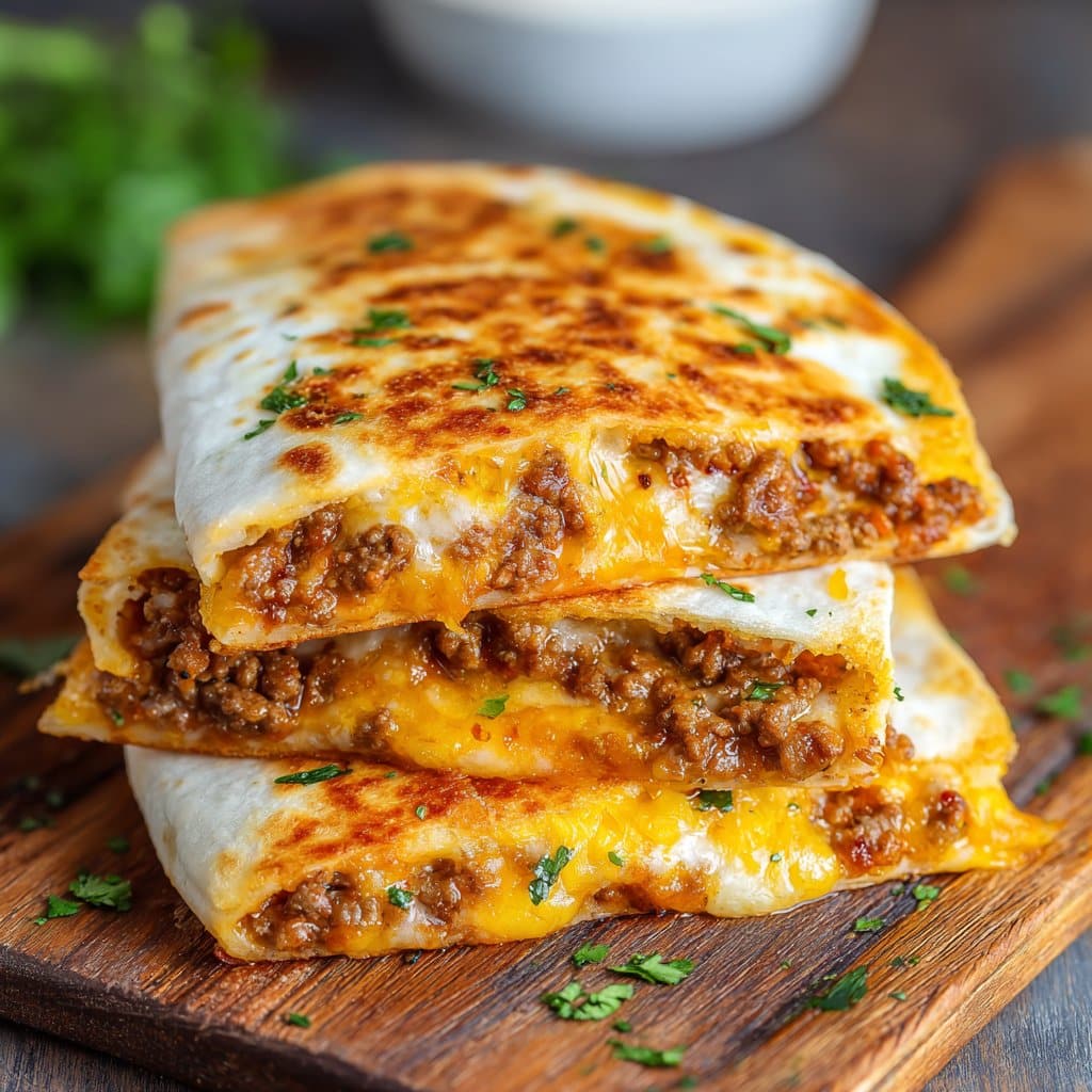 25-Minute Cheesy Ground Beef Quesadillas Your Family Will Crave